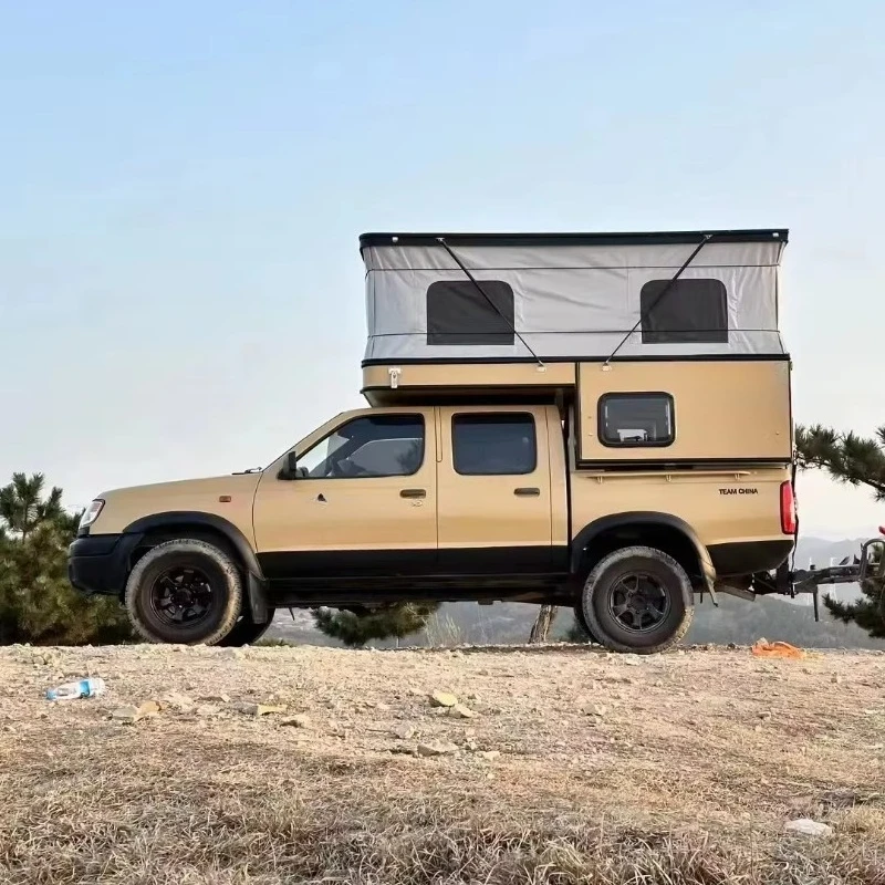 2026 Factory Supplier Slide-In Pickup Camper RV with Cassette Toilet, Off-Grid Truck Camper for Wilderness Outdoor Camping