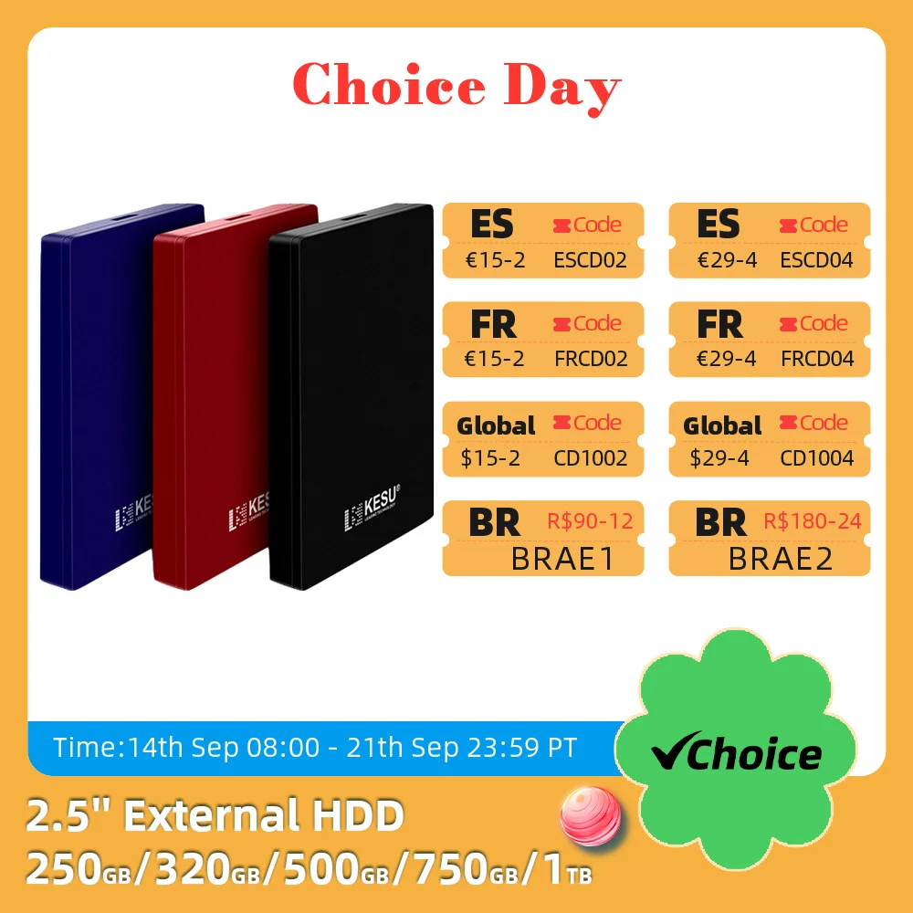 

KESU HDD Портативный внешний жесткий диск 320 ГБ/500 ГБ/750 ГБ/1 ТБ 2,5 "дисковая память USB-накопитель для ПК, планшетов, ноутбуков, настольных компьютеров