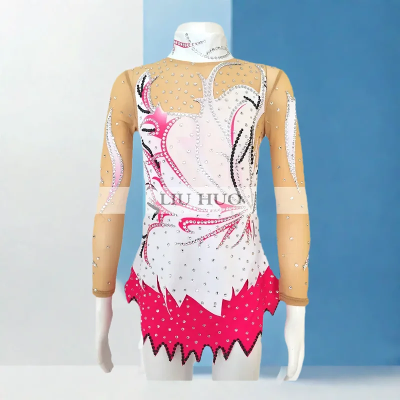 

LIUHUO Rhythmic Gymnastics Leotard Customize Women Adult Girl Costume Performance Competition Dance Aerobics Jumpsuits Purple