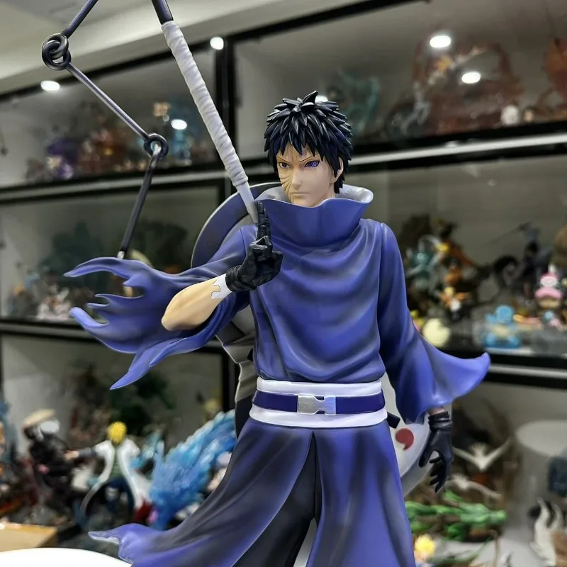 43cm Anime Peripherals Figure Uchiha Obito Double Headed Replaceable Anime Model Desktop Ornament Decorations Children Toys Gift