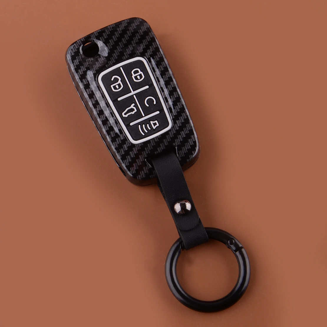 5 Buttons Car Remote Key Fob Cover Case with Chain Fit for Chevrolet Cruze Malibu Camaro Holden Commodore VF Buick Regal Encore