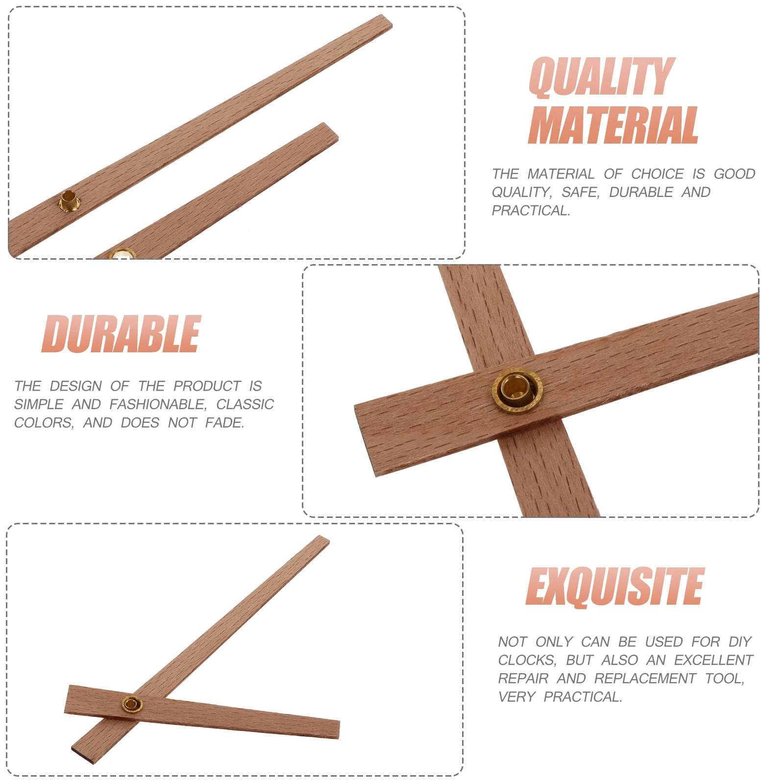 

Wooden Hands Accessory Durable Replacement Parts For Diy Wall Repair Home Decor Craft Frameless Quartz Accessories Durable Clock