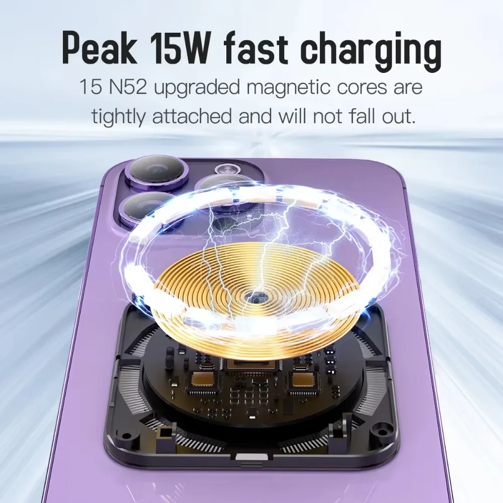 شاحن لاسلكي 2 في 1 مغناطيسي قابل للطي لهاتف Magsafe iPhone 12-16 Samsung Xiaomi Apple Watch 9-2 Airpods شحن سريع #4