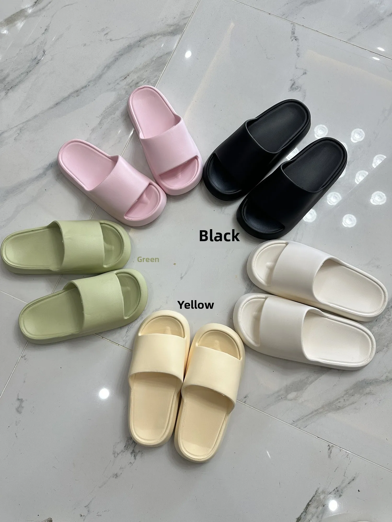 Summer Casual One-Strap Slippers Unisex Couples Anti-Slip Home EVA Lightweight Comfortable Multi-Color Slip-On Shoes
