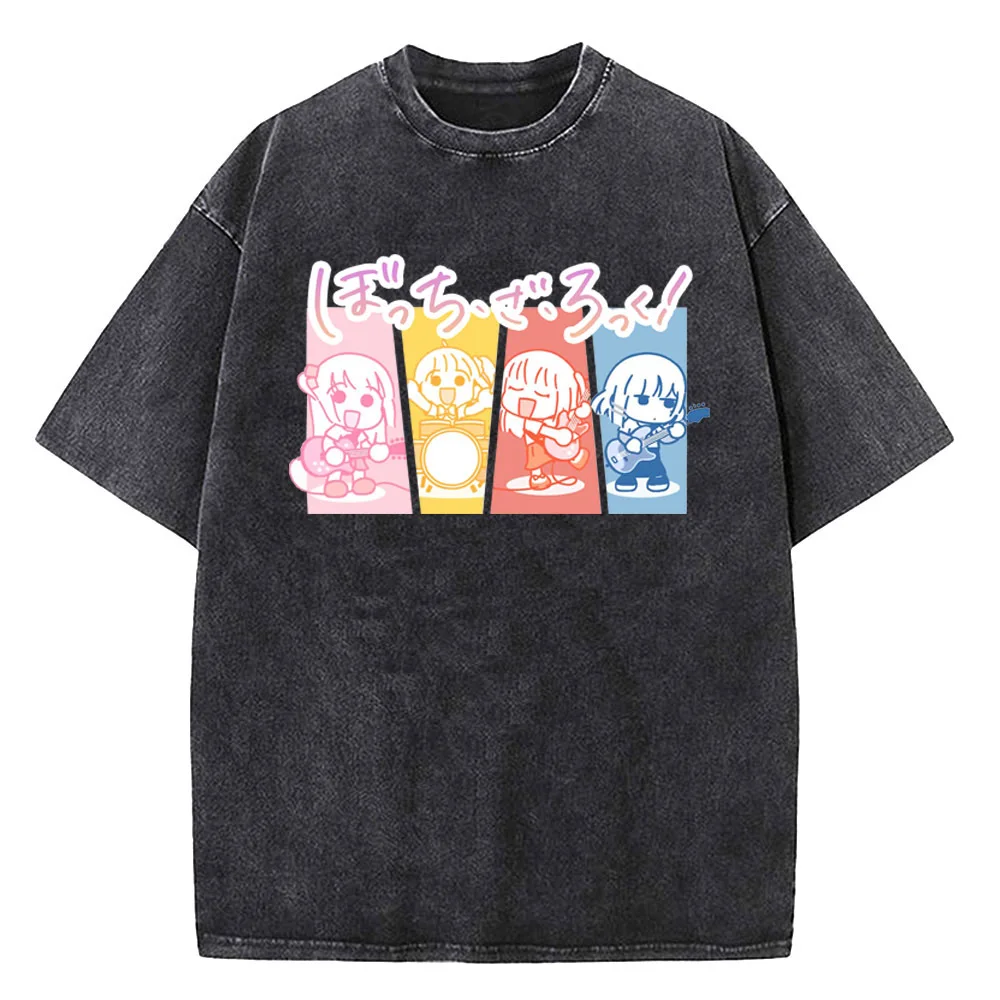 

Fun and cute cartoon characters printed high street retro washed cotton men and women with the same style simple and versatile