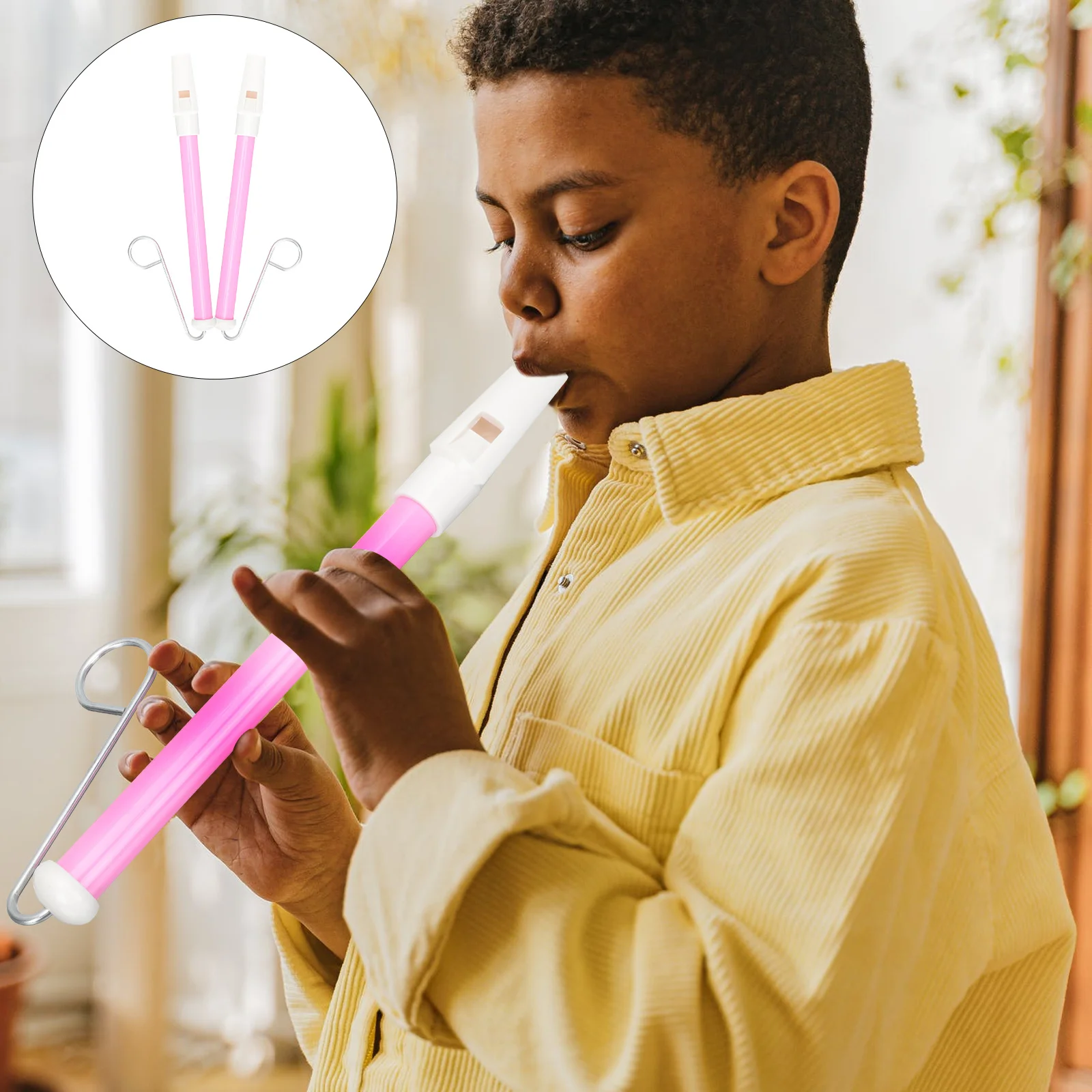 2 個プッシュプルスライドホイッスル楽器子供演奏音楽教育学習音楽玩具スライドホイッスルおもちゃ