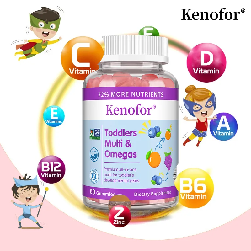 Gummy Vitamins for Kids - with Vitamins C, D, B6, EPA, DHA, Zinc and Omega 3 To Support Childhood Development