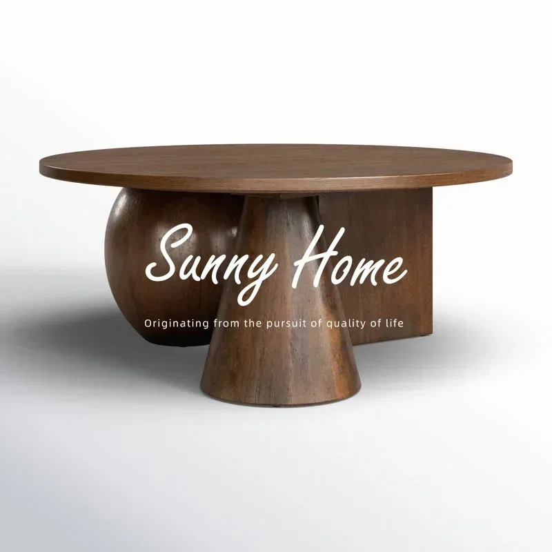 Y13 French retro solid wood simple coffee table medieval style special-shaped antique living room small apartment coffee table