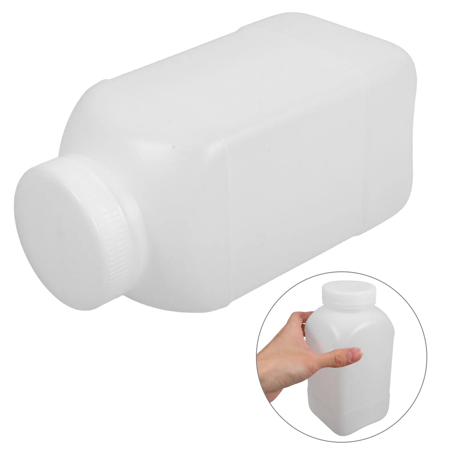 2Pcs 1000Ml Wide Mouth Plastic Reagent Bottle White Chemical Storage Bottle Leak Proof for Liquid Samples Reagents