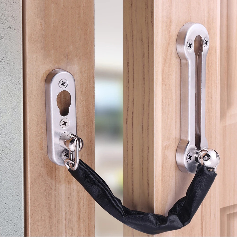 

Heavy Duty Chain Lock Anti-theft Door Safety Bolt Cabinet Latch Security Silver