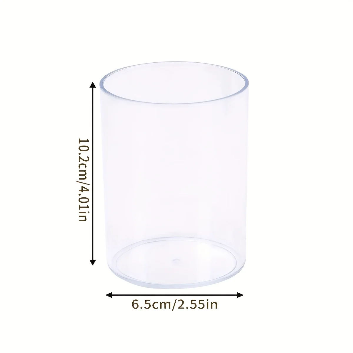 4 قطع حامل أقلام مربع من الأكريليك، كوب أقلام رصاص شفاف، تخزين فرش المكياج، منظم سطح المكتب للمكتب والمدرسة والمنزل، محمول