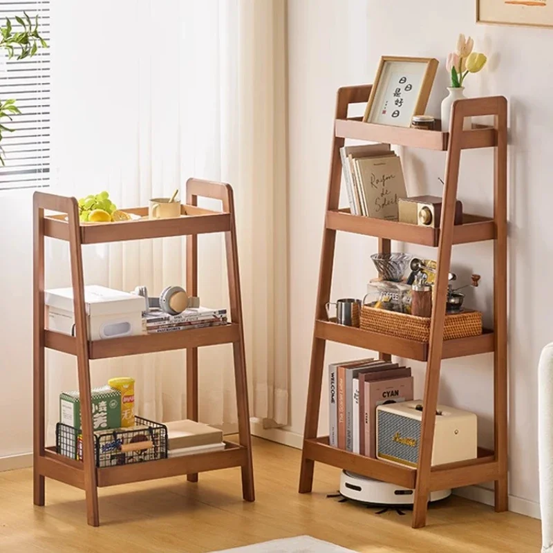 Standing Trapezoidal Storage Rack Wall Cabinet Multi Lay Living Room Flower Racks Creative Decor Ornaments Bamboo Thicken Shelf
