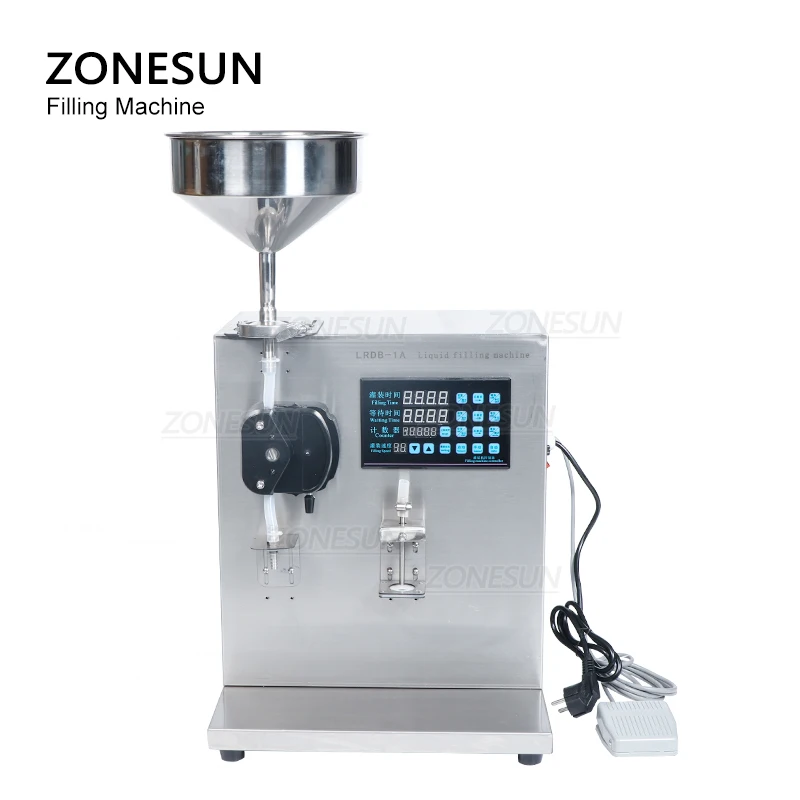 ZONESUN ZS-NP1 سطح المكتب التلقائي زيت طبيعي العسل مسمار البولندية ماكينة حشو زجاجة مشروبات المياه حشو مضخة تمعجية