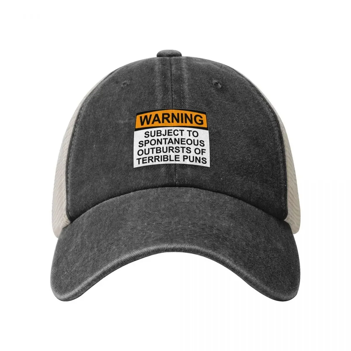 WARNING: SUBJECT TO SPONTANEOUS OUTBURSTS OF TERRIBLE PUNS Baseball Cap Beach Bag Streetwear Beach Caps Women Men's