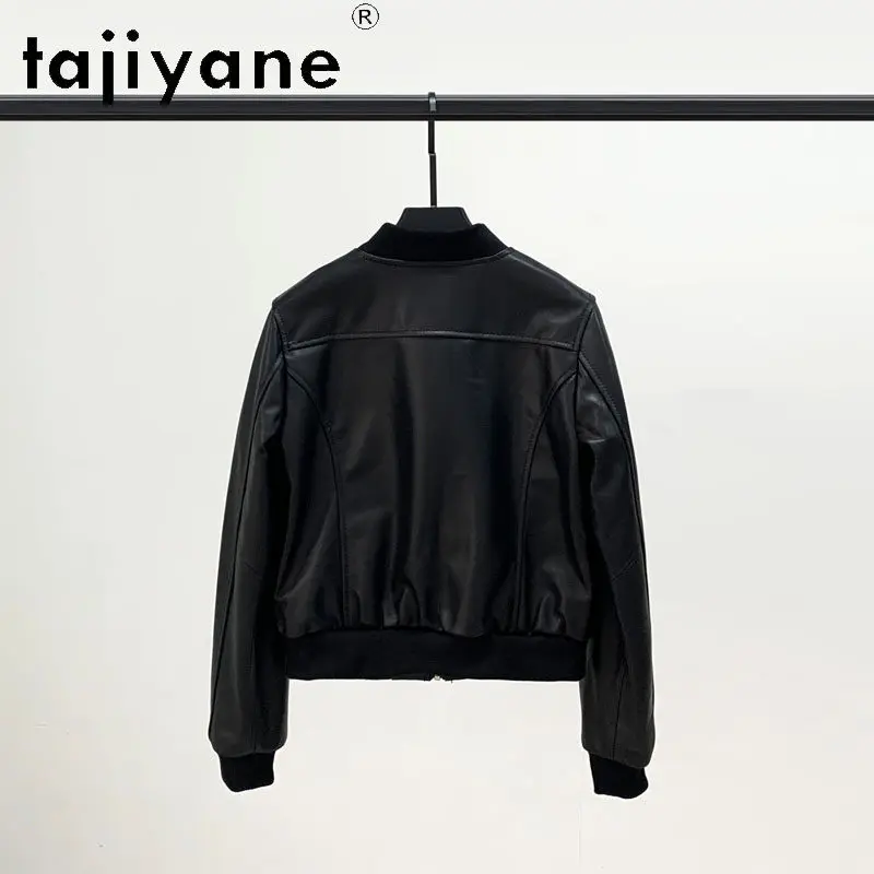 TAJIYANE Genuine Sheepskin Leather Jacket Woman Stylish Short Baseball Coat Casual Motorcycle Jackets 2026 Fall Women Clothes 자켓