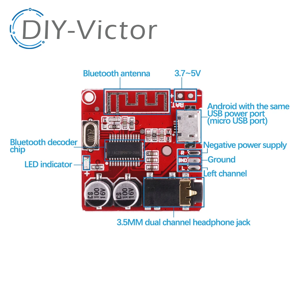 XY-BT-MINI MP3 Bluetooth Decoder Board Lossless Car Speaker Audio Amplifier Modified 4.1 5.0 Circuit Stereo Receiver Module