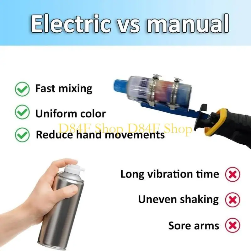 

D84F Multipurpose Sprayed Can Mixer Attachments Shaker Tool For Precise Coating And Color Blending Quick Release Mechanism