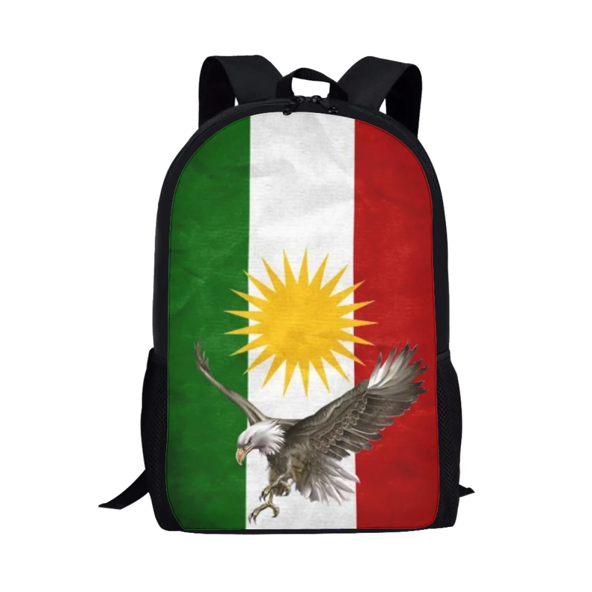 Mochila escolar con estampado de bandera del Kurdistán para niños y niñas, mochila escolar informal, bolsa de libros para niños de primaria, hermosa mochila