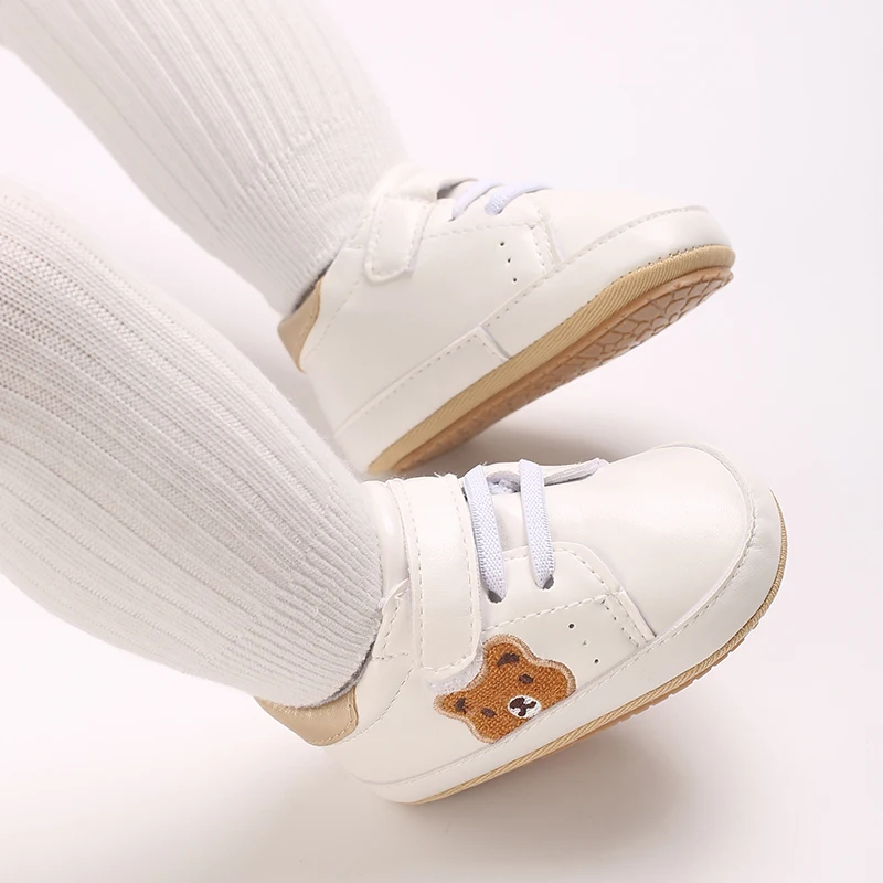 Frühling und Herbst Niedliche Bärenmuster Sportschuhe 0-12 Monate Baby Weiche Sohle Rutschfeste Sneaker – Detail 8