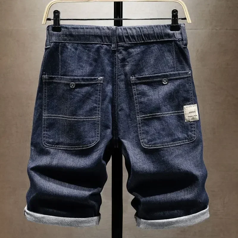 ショートジーンズパンツ男性用だぶだぶ巾着ヴィンテージルーズマンデニムショートパンツワイドオリジナル Xxxl デザイナー夏原宿新カット