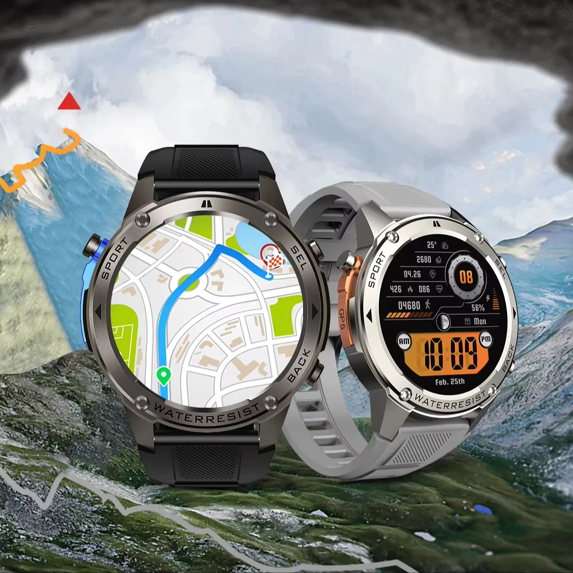 TJXL-OEM 2024年7月新製品 5ATM防水 スマートウォッチ GPS デュアル周波数 L1+L5 1.43インチ AMOLED 500mAh スマートウォッチ