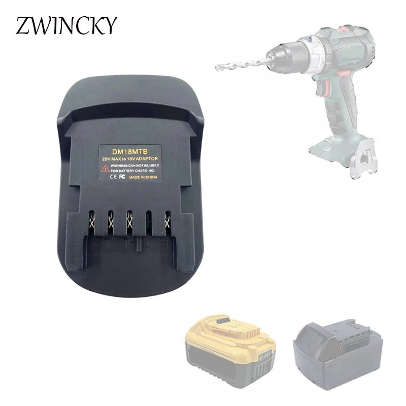 ZWINCKY Battery Adapter Converter DM18MTB For Dewalt/Milwaukee M&18 18V 20V Li-Ion Battery Convert on For Metabo 18V Power Tools