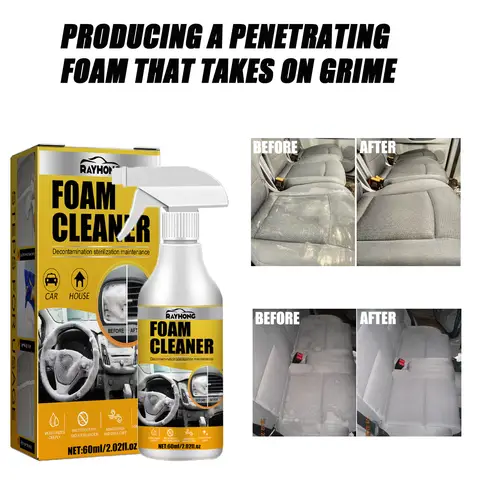 Car Interior Foam Cleaner Rust Cleaning Remove Oil Stains Auto Wash Decontamination Car Leather Foam Clean Spray
