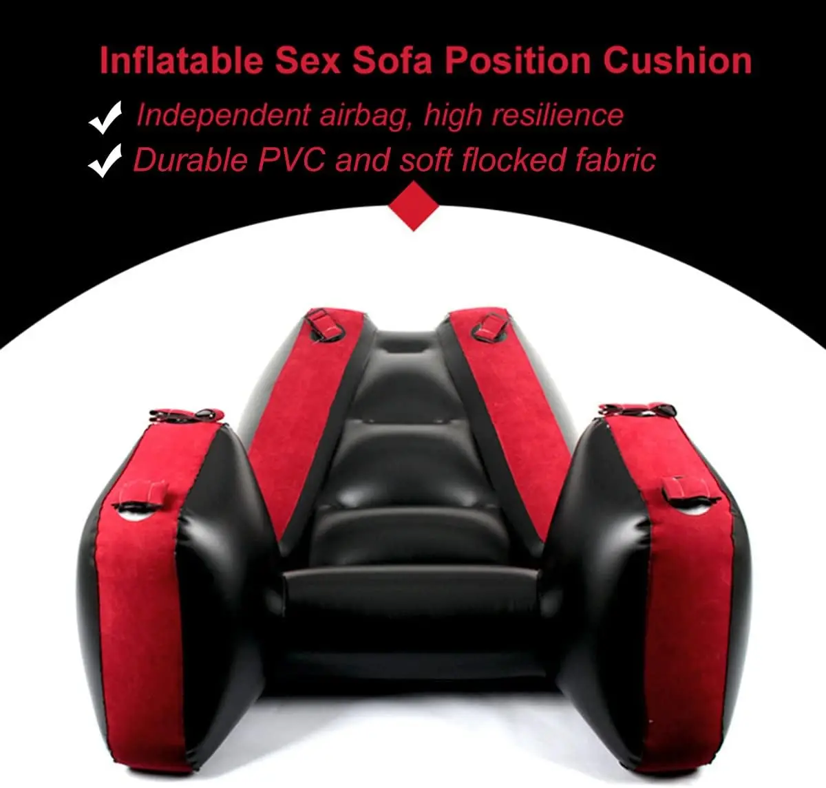 Inflatable Sex Sofa Furniture,PVC Flocked Sex Chair Ramp Bondage BDSM Cushion,Couples Toys for Deeper Position Sex Pillow Stool