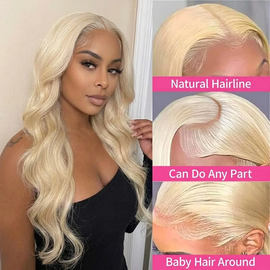 360 Full Lace Frontal Wigs 180% 200% 220% Density Pre Plucked Ponytail 613 Honey Blonde Transparent Lace Frontal Wigs 5x5 13x4 13x6 Body Wave Wigs For Women