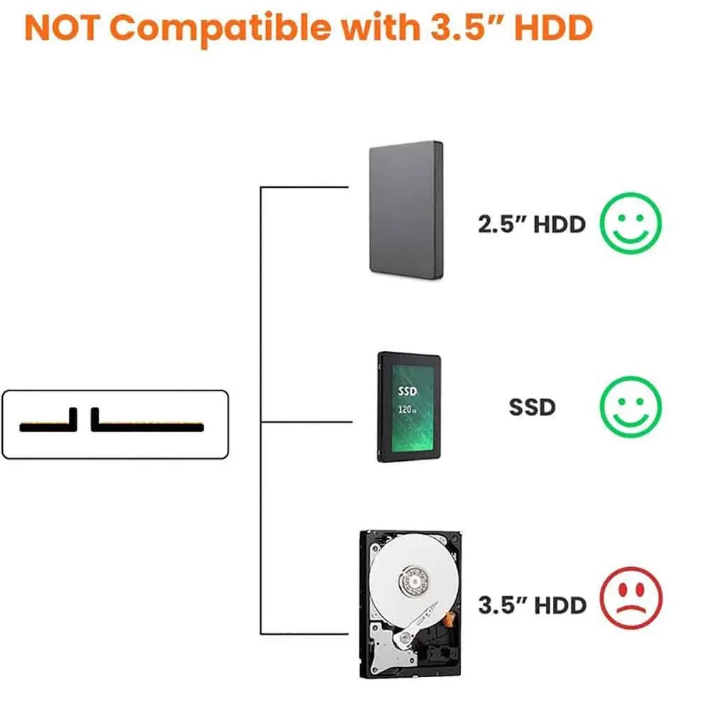 SATA to USB 3.0 / 2.0 Cable Up to 6 Gbps for 2.5 Inch External HDD SSD Hard Drive SATA 3 22 Pin Adapter USB 3.0 to Sata III Cord