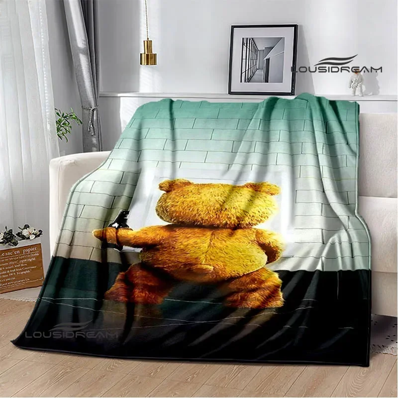 

Cartoon Teddy bear Ted Printed blankets Warm Flannel blankets Soft and comfortable blanket bed linings Birthday Gift