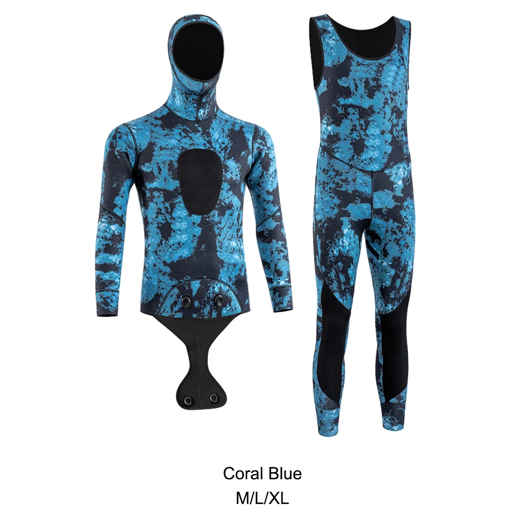Cold Water Swimsuit 2-piecesset Hoodie Wetsuits With Enhanced Warmth Wear-resistant Swimming Wetsuit