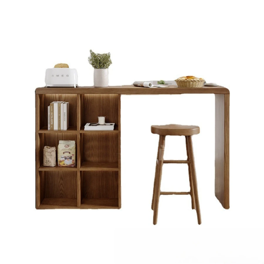 

Nordic solid wood bar table Living room bar Window leisure small bar Creative bay window table Kitchen solid wood exhibition tab