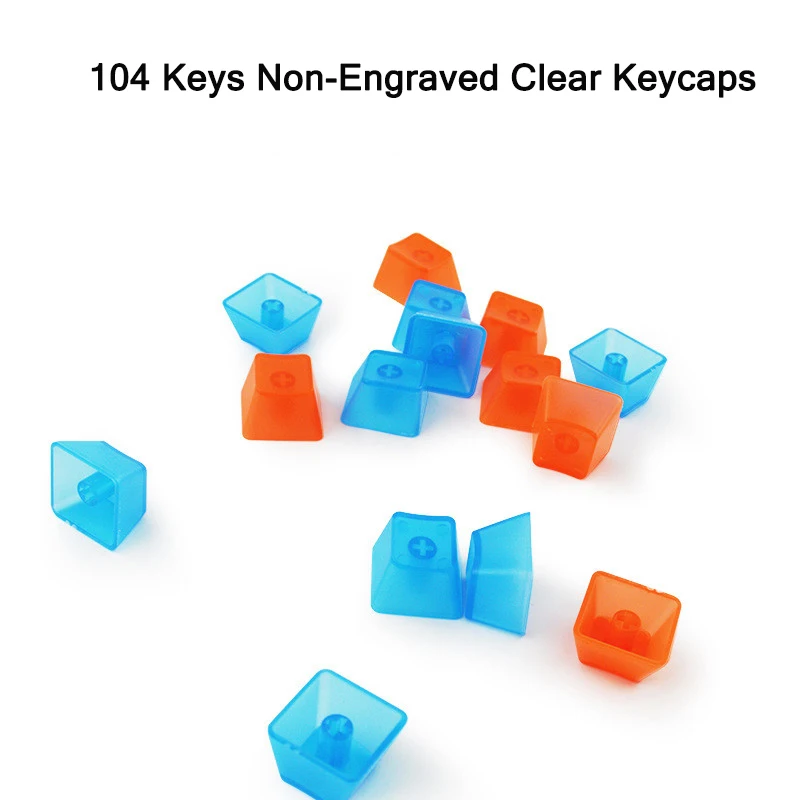 โปร่งใส ABS Keycaps คีย์บอร์ด104คีย์ OEM Non-แกะสลัก Backlight RGB ที่กำหนดเองที่ว่างเปล่าล้างหมวก Mx สวิทช์