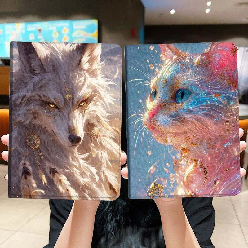 

Color Graffiti Cat Fox Gift For Honor Pad 8 V8 9 GT MagicPad 13 3 2 Tab MatePad Pro Air 12 X 12.6 Foldable Tablet Case