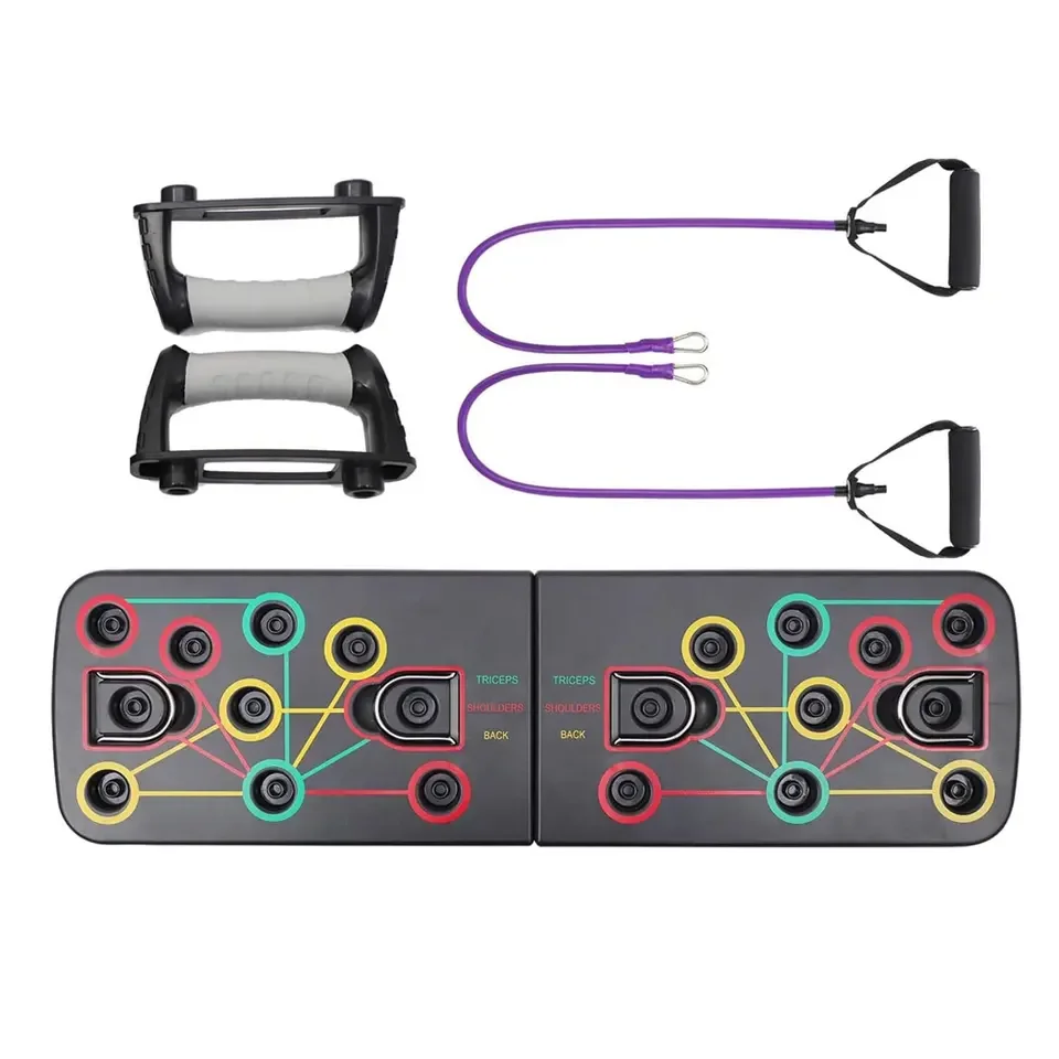 

Body Training Multi-function Foldable Abdominal Push-up Bar Push Up Board With Resistance Bands 2025 Newly