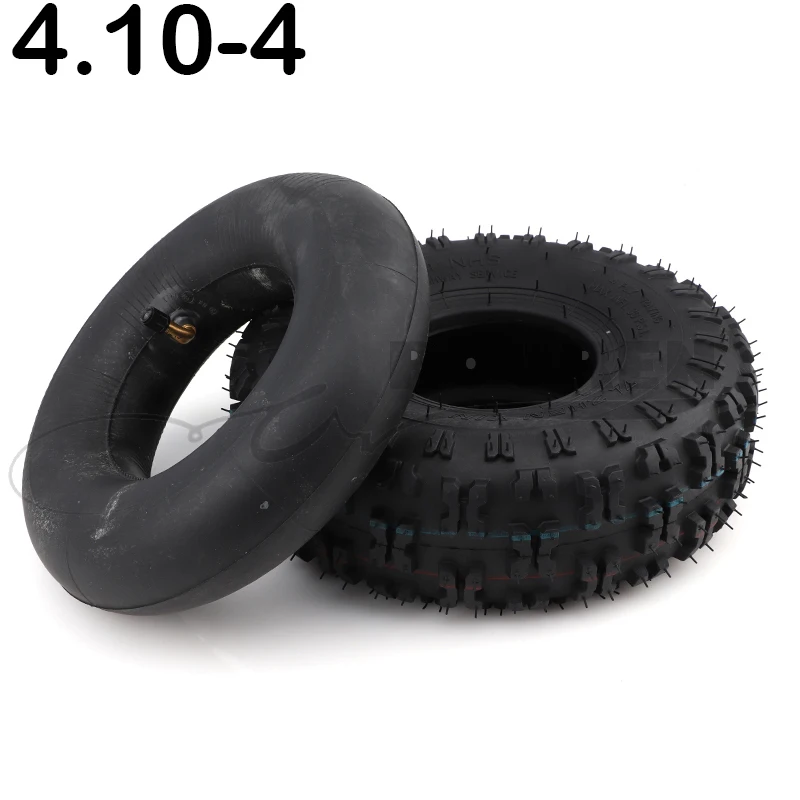 4.10/3.50-4 Pneumatic Tyre Wheel 4.10-4 Tube Outer Tire with 4 Inch  Rim for 49cc Quad Dirt Bike Scooter ATV Buggy Moto Parts