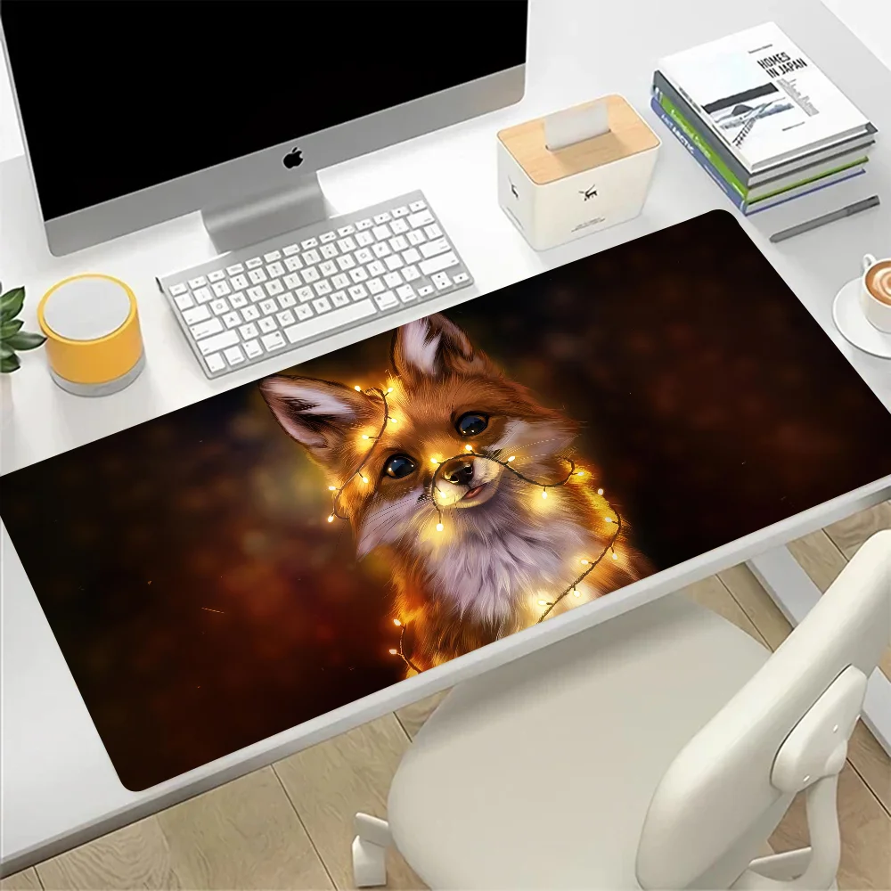 Cute Cartoon Fox Large Mouse Pad Gaming Mousepad PC Gamer XXL Computer Office Mouse Mat Keyboard Mat Desk Pad Laptop Mausepad