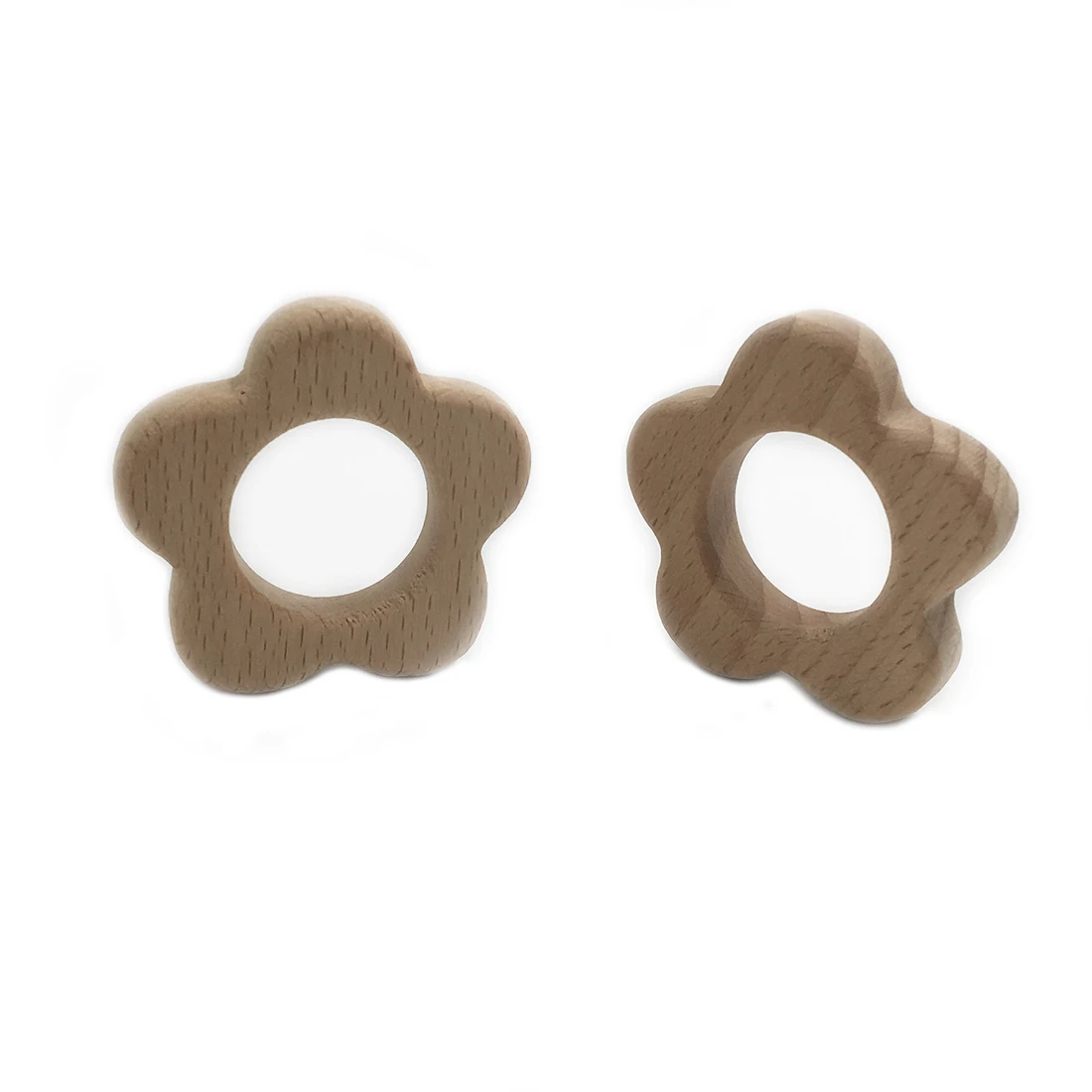 ABCPICK Organic Beech Wooden Flower Natural DIY Pacifier Chain Jewelry Making Handmade Accessories Personalized Pendent Safe Toy