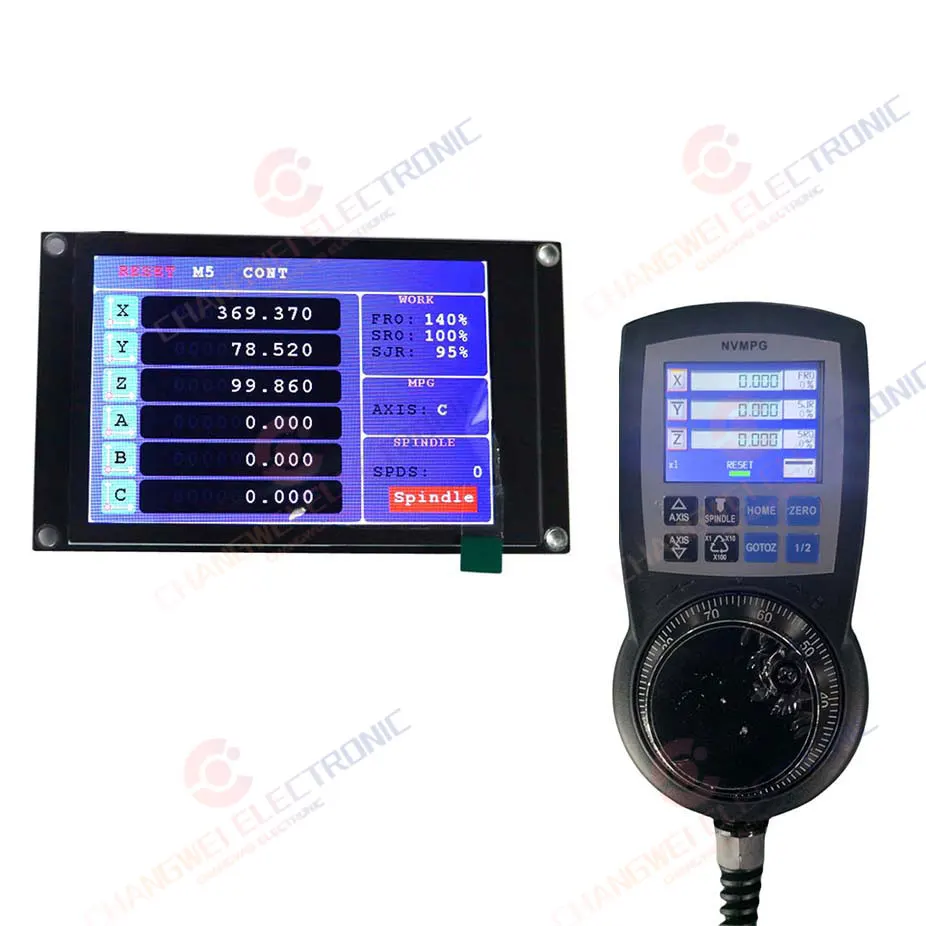 NVMPG CNC Control Pendant With LCD Display Serial Communication MPG Handwheel Encoder 3/4/5/6 Axis Mach 3 CNC Controller System