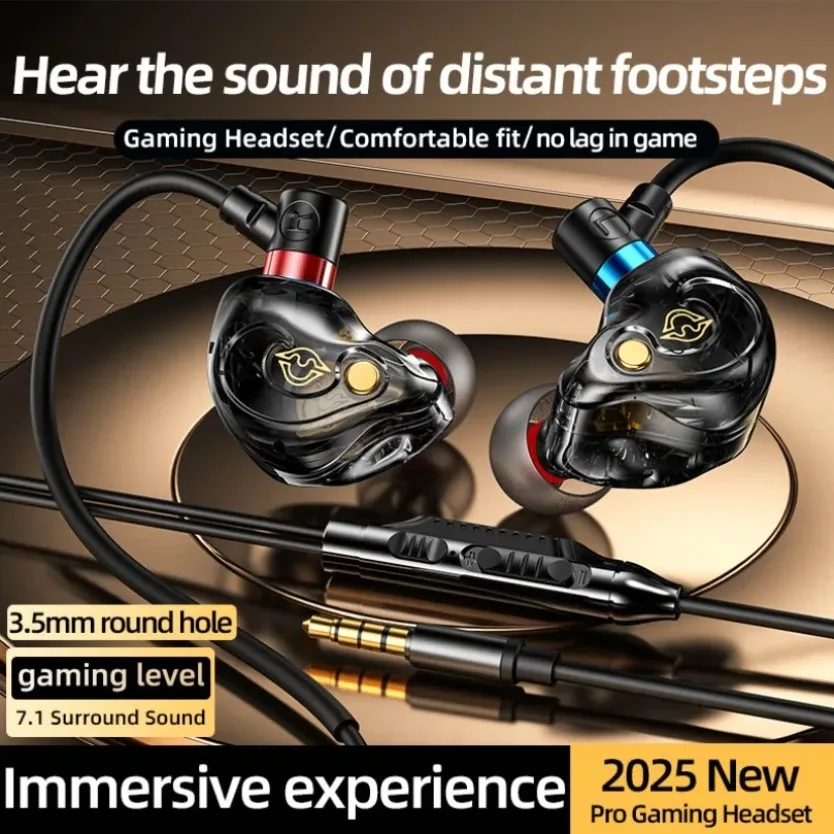Wired Gaming Headphones Clear Voice Mic 3.5MM Plug HiFi Stereo Surround Sound Over Ear Headset For iPod iPhone PC Game Consoles