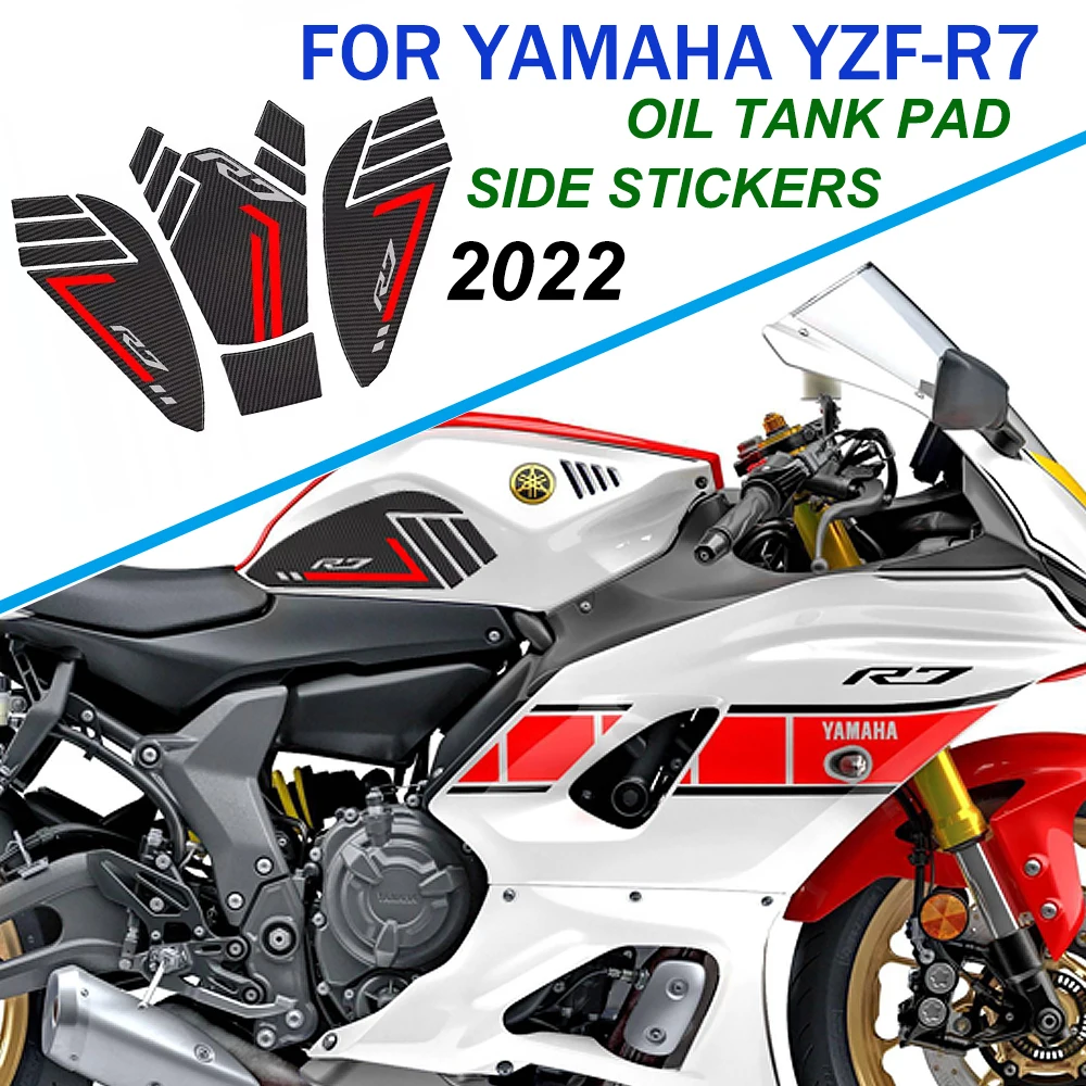 

Motorcycle Anti Slip Side Stickers Fuel Tank Pads Cover Protector Decals Gas Knee Grip Traction Stickers For YAMAHA YZF R7 2022