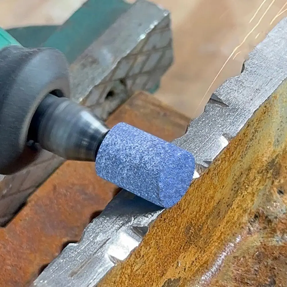 10Pcs Durable 4-10mm Polishing Head 3mm Shank Blue Abrasive Mounted Stone Sanding Bits Electric Drill Power Tools Accessories
