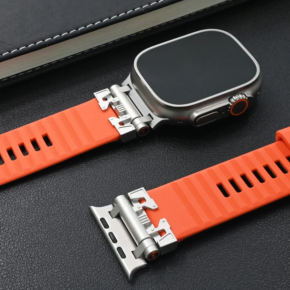 Silicone Sports Band for Apple Watch 10 46mm Ultra 1 2 49mm Soft Loop Bracelet for Iwatch Series 9 8 7 6 5 4 Se 45mm 44mm Strap