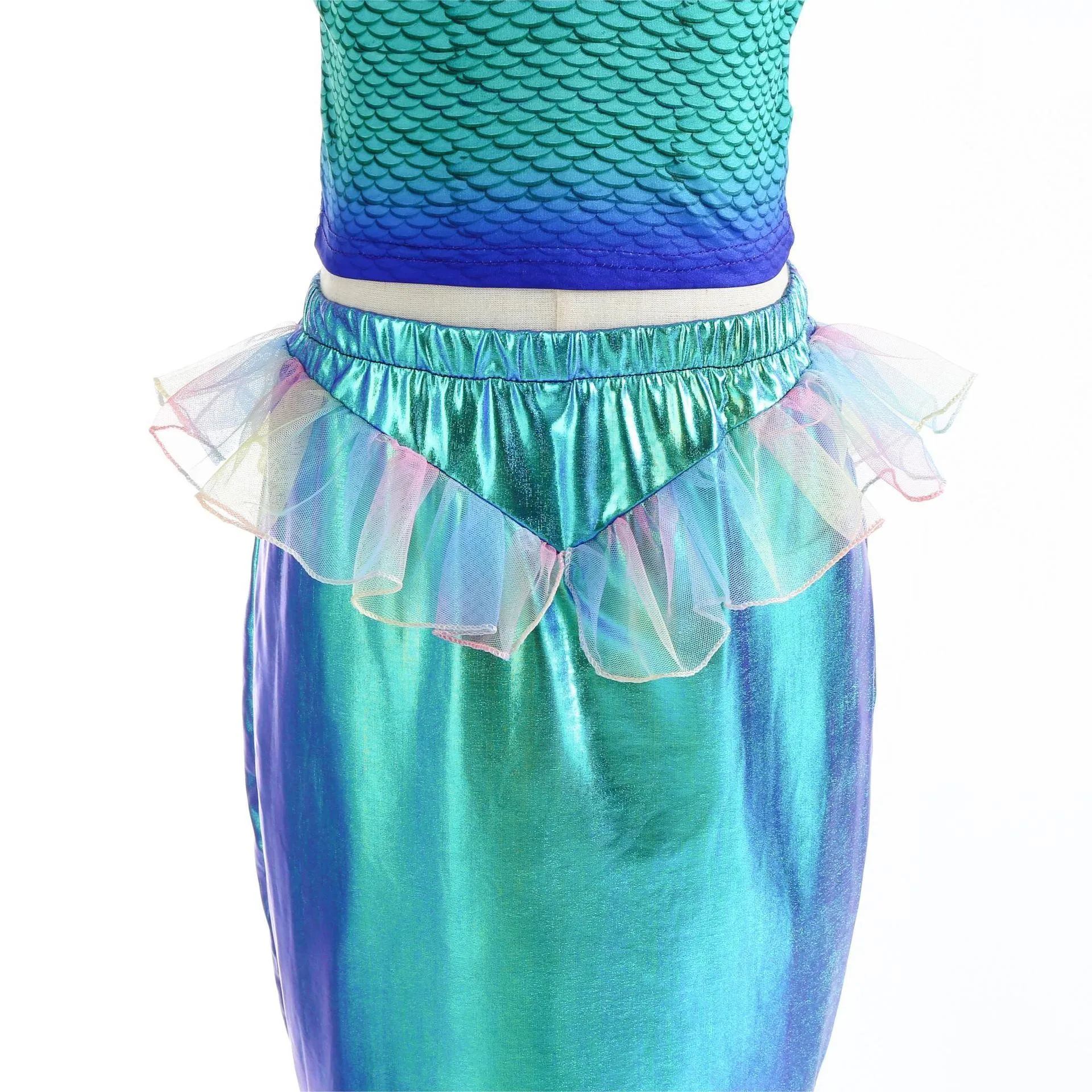 Halloween Carnival Costumes Little Mermaid Vestidos Cosplay Clothes for Girls Ariel Princess Clothes Kids Fancy Birthday Party