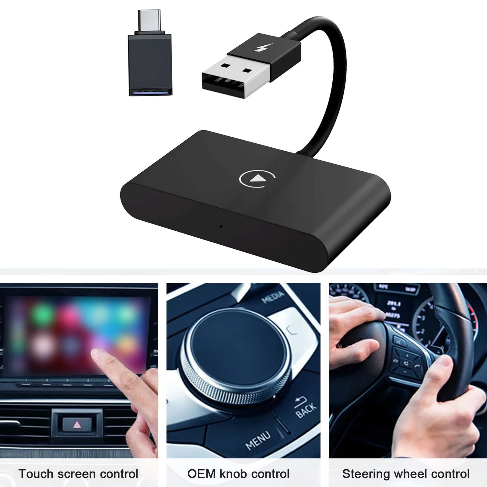 

2024 Wireless Carplay Adapter For Apple Phones Converts Wired to Wireless Car Play Dongle Adapter Box Plug and Play Carplay