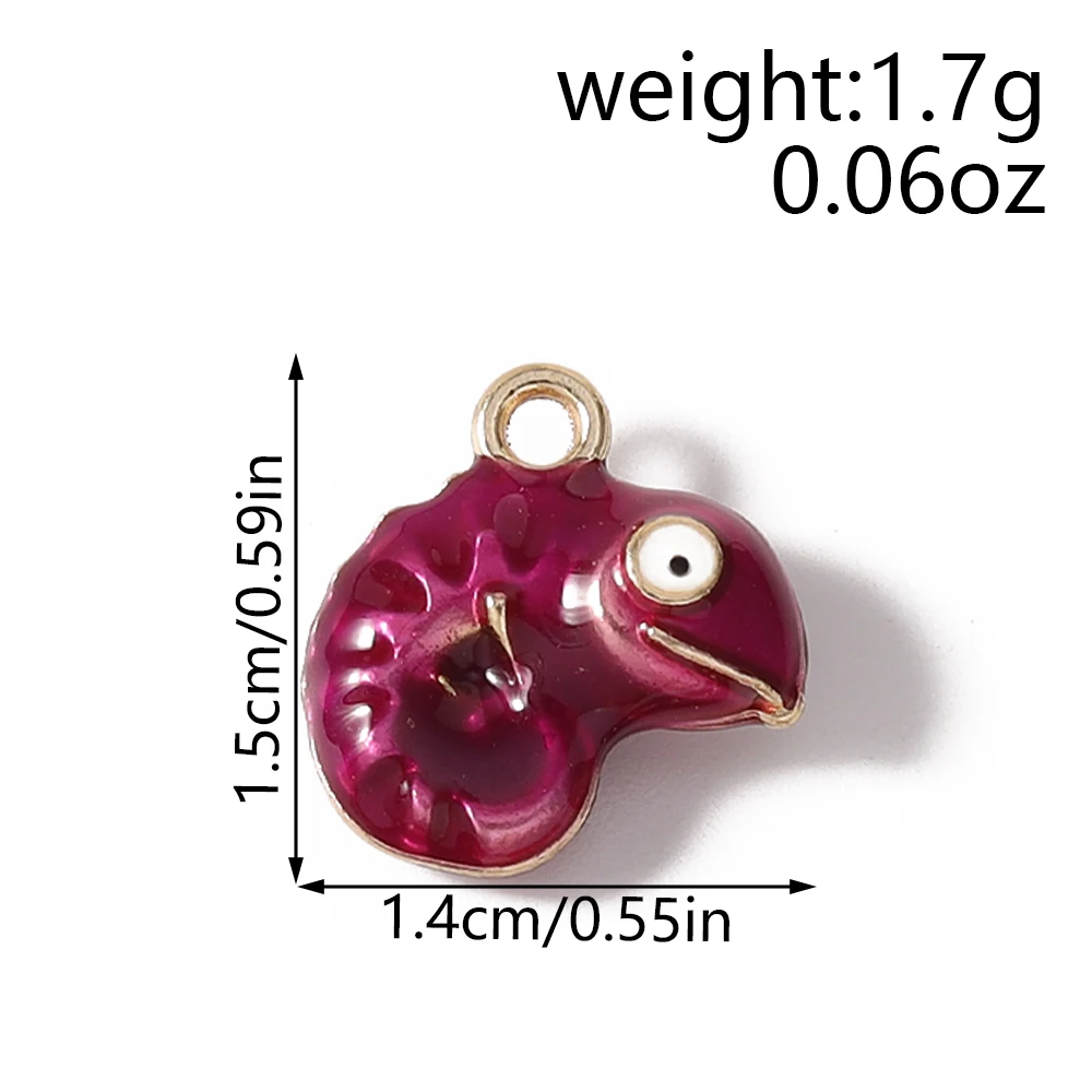 Leslie 5 Stück 14*15mm Niedliche Cartoon-Chamäleon-Anhänger für Schmuckherstellung Eidechsen-Anhänger DIY Anhänger Ohrringe Halsketten Zubehör – Detail 1