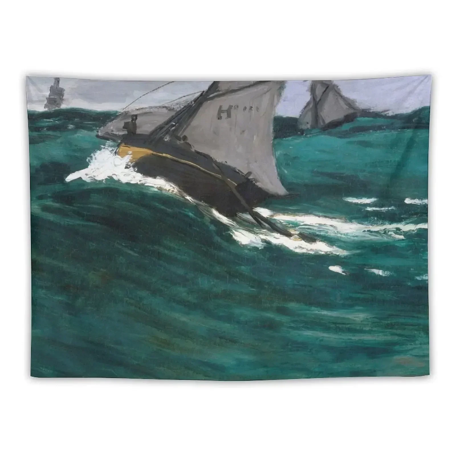 Claude Monet - La vague verte (new color editing) Tapestry Decorations For Your Bedroom Wall Carpet Tapestry