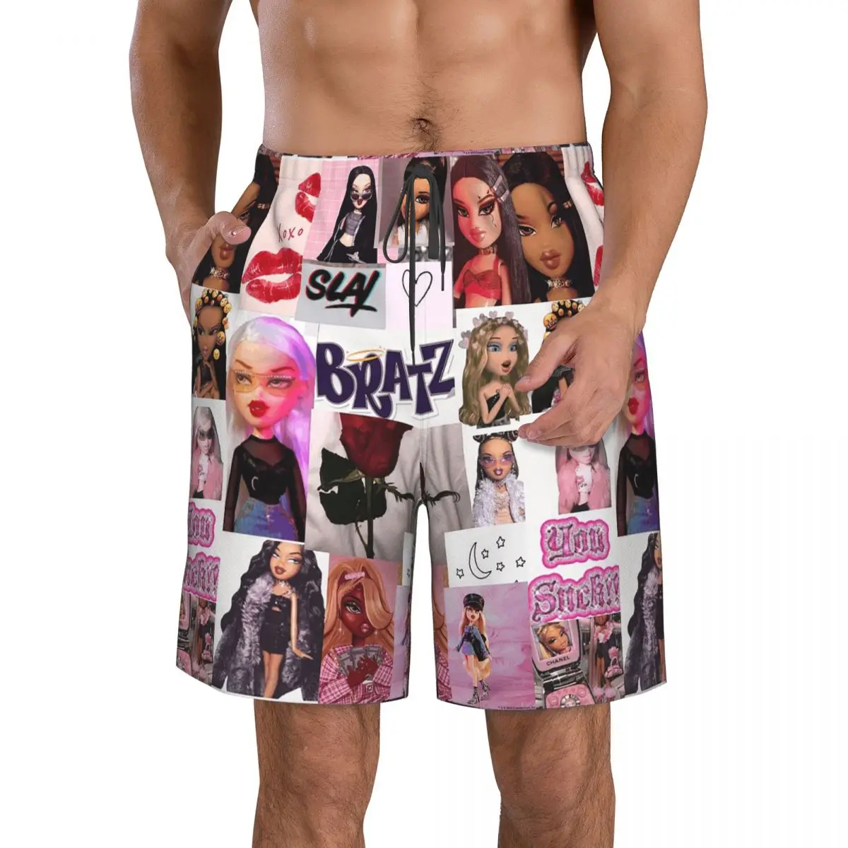 

Bratz Dolls Aesthetic Trunks Beach Board Shorts Casual Quick Dry Swimming Summer Men Pants