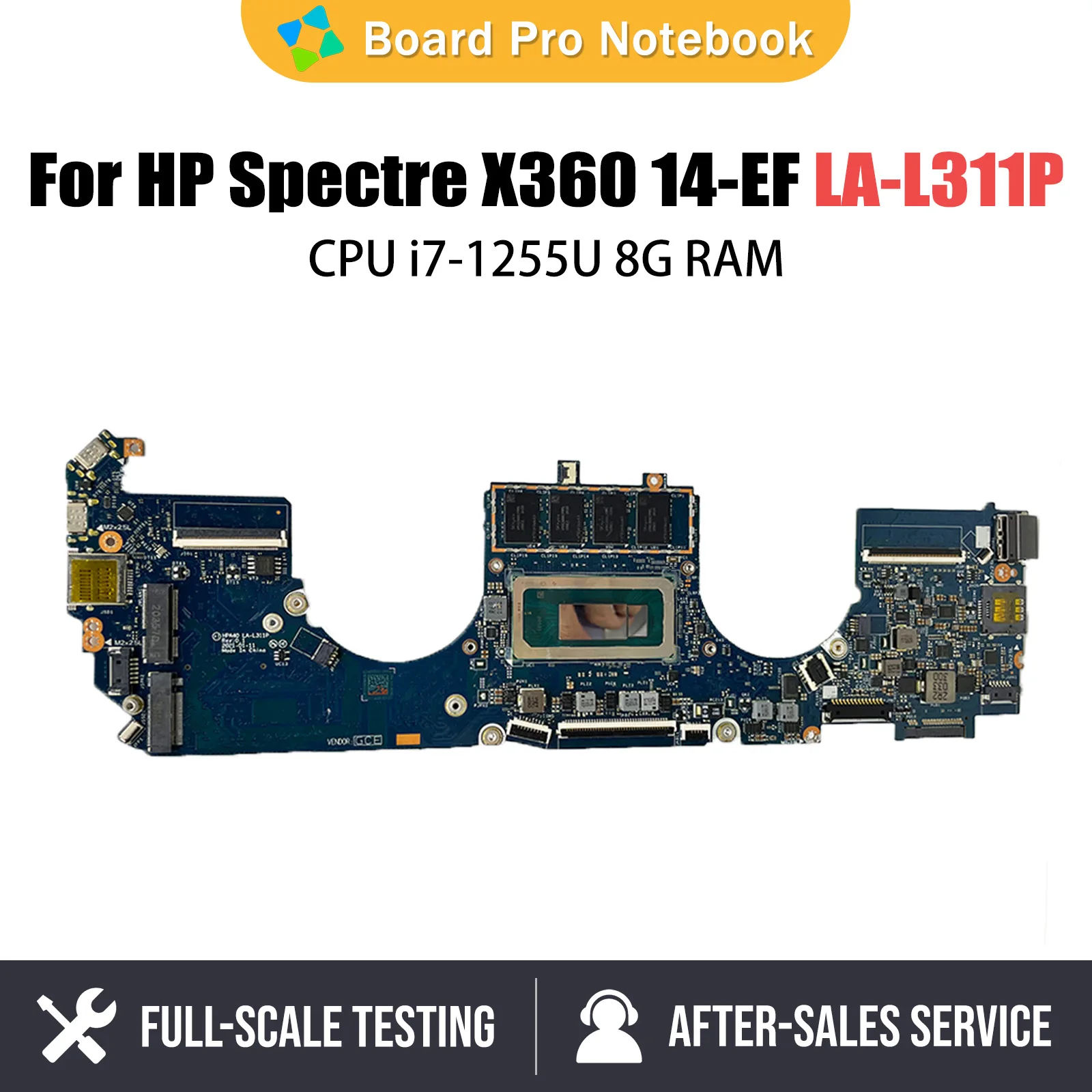 

Laptop Motherboard LA-L311P FOR HP Spectre X360 14-EF Mainboard WITH i7-1255U 8G RAM Working Test